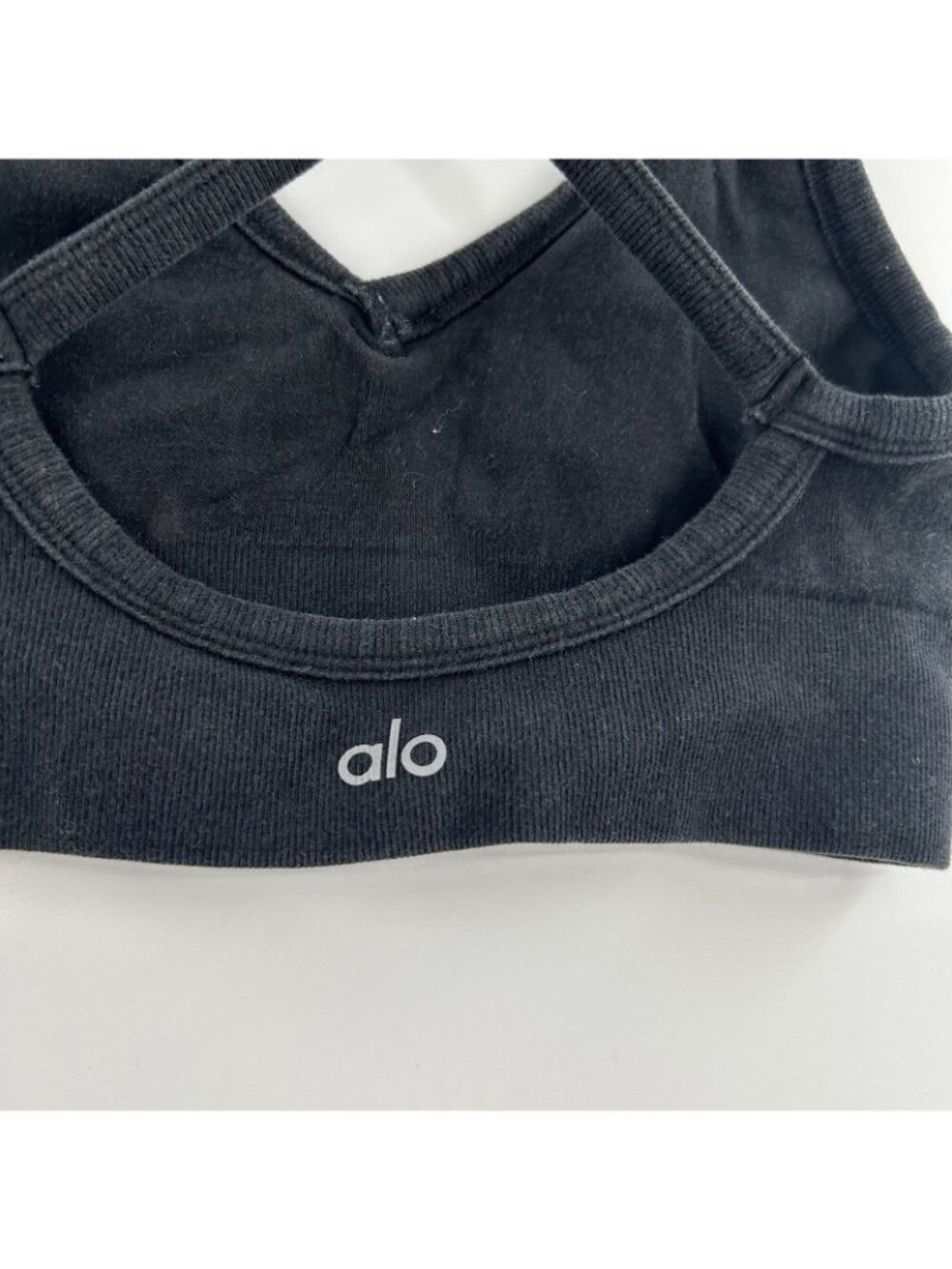 Alo Yoga Sports Bra Women Size XS Black Crisscross Strappy Activewear - Picture 7 of 7